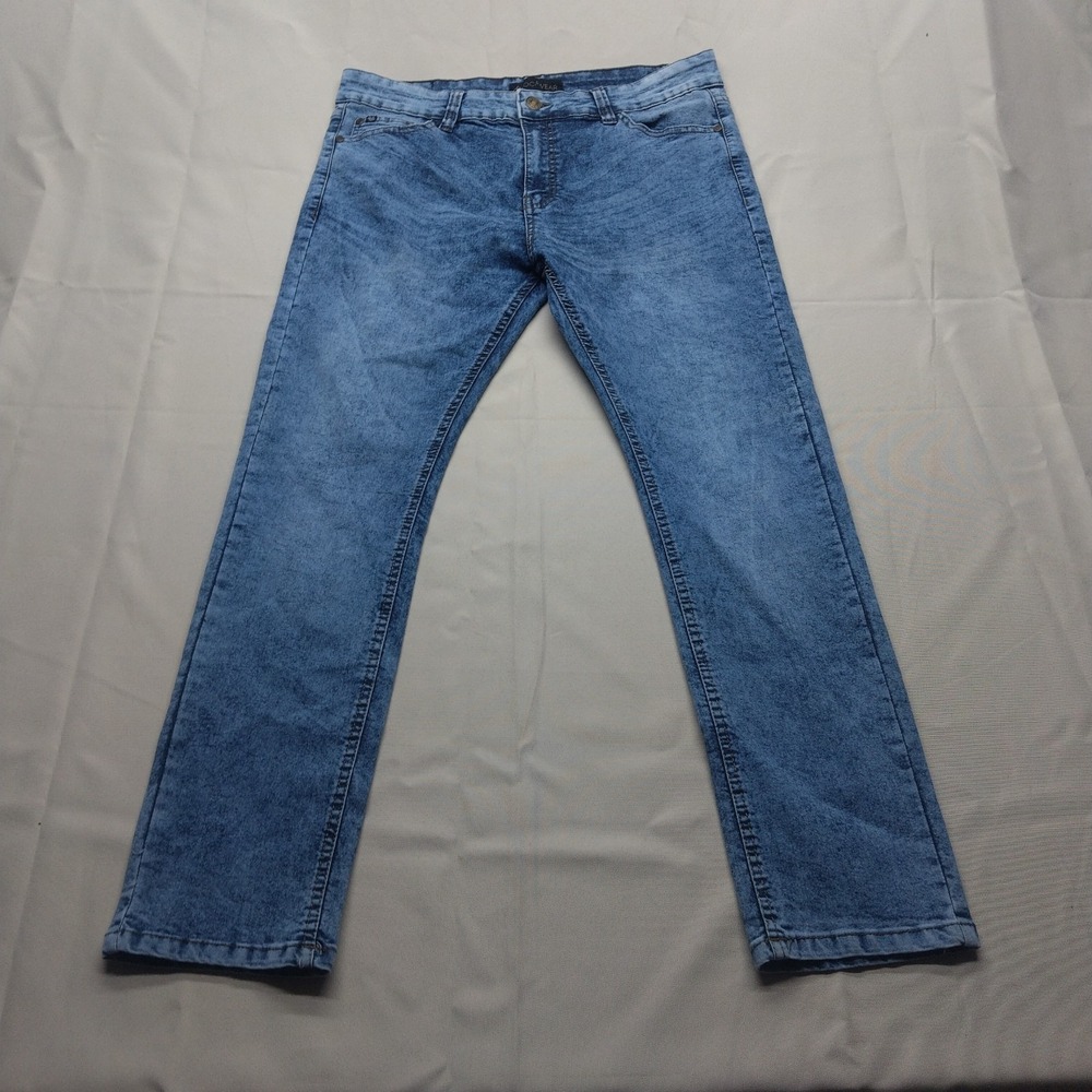 Rocawear Men's Size 36 Acid Wash Slim Fit Blue Jeans Hip Hop Streetwear Stretch
